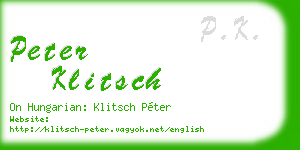 peter klitsch business card